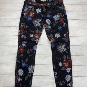 Current/Elliot WMNs Size 28 ‘Black Wildflower’ Skinny Denim Jeans [G63]
